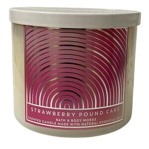Bath and Body Works - Strawberry Pound Cake 3-Wick Candle w/ Essential Oils